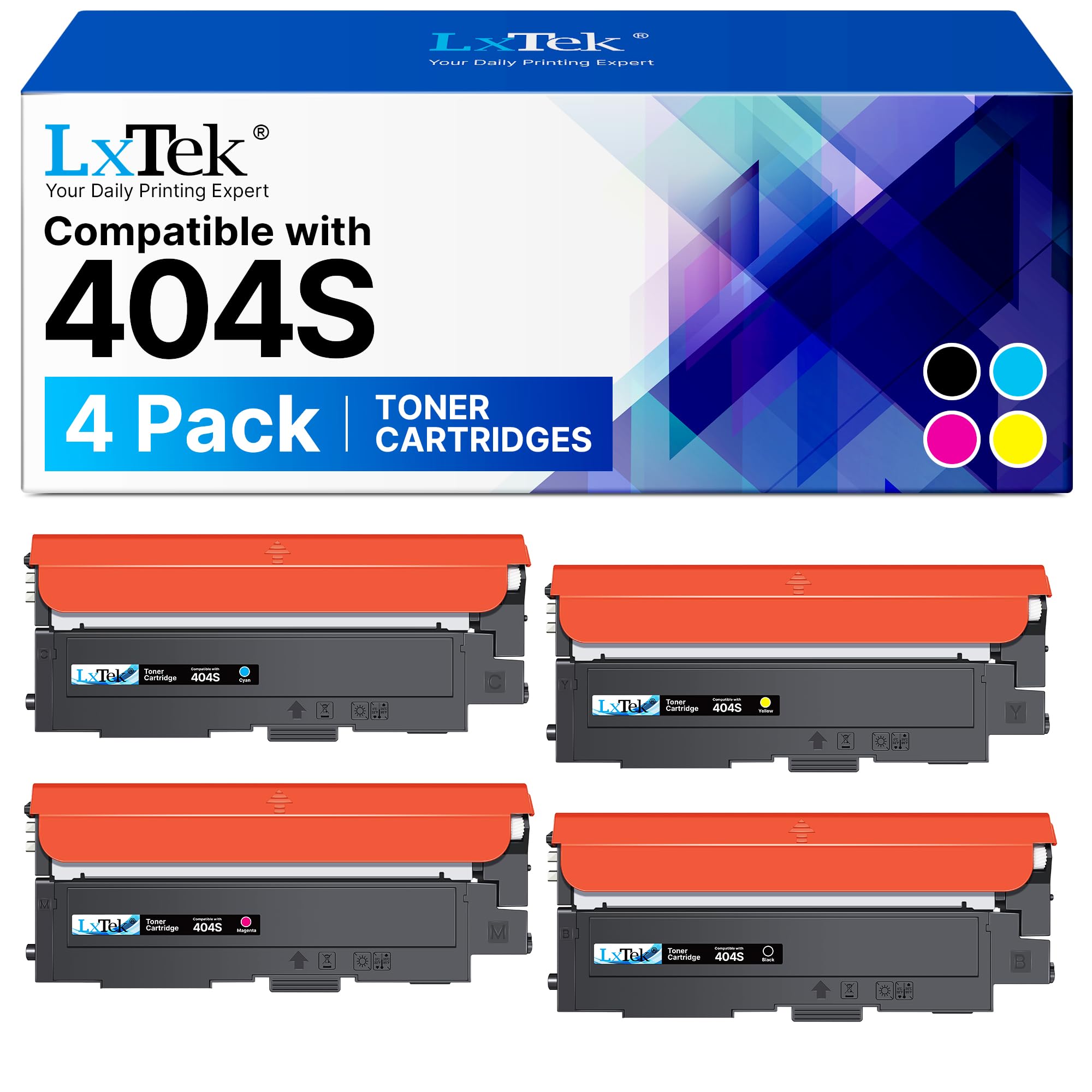 404S Compatible Toner Cartridge Replacement for Samsung P404C CLT-P404C for Xpress SL C430 C430W C480 C480W C480FN C480FW (1 Black/1 Cyan/1 Magenta/1 Yellow, 4-Pack)