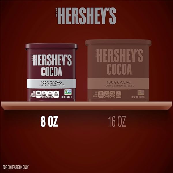 HERSHEY’S NATURAL UNSWEETENED COCOA POWDER CAN, 8 OZ