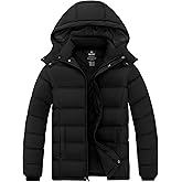 wantdo Men's Puffer Jacket Warm Waterproof Winter Coat Hooded Parka Jacket (Regular and Big Size)