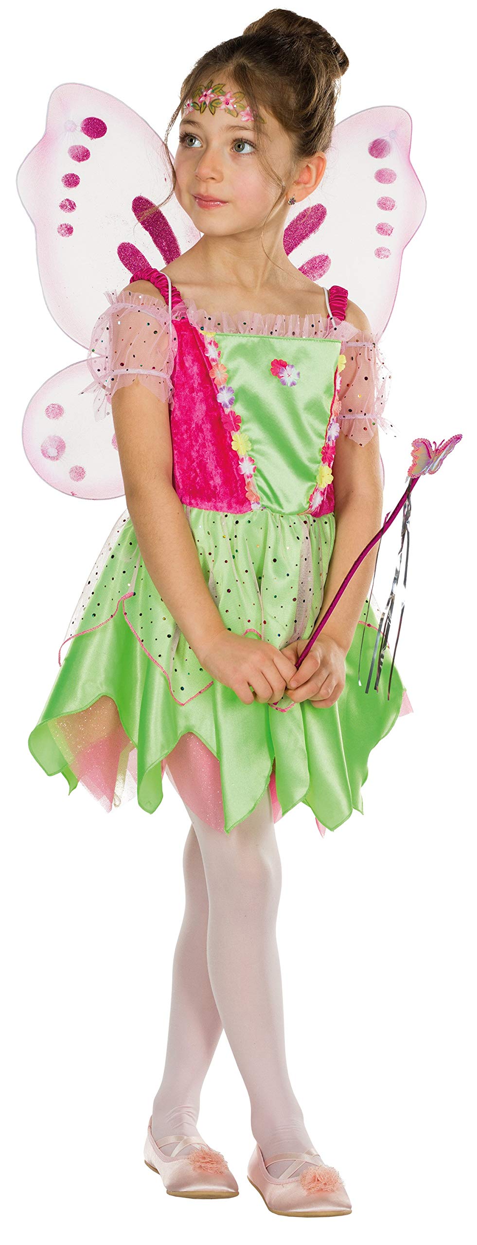Rubies 12304-128 Costume Flower Fairy Dress Carnival 128 Multi-Coloured