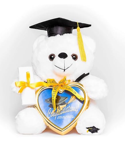 Personalized Graduation Teddy Bear - Custom Text Graduation Gift With Rose & Bow, 8-inch Plush Bear For College, High School, Kindergarten