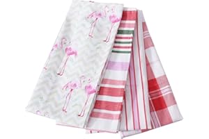 ACCENTHOME Kitchen Towels Set of 4 Super Absorbent Durable Towels Perfect for Kitchen Mess & Drying Dishes 20x28 inch Flaming
