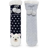 Cuddl Duds Ladies Super Soft 2 Pair Pack Multipack Animal Lounge Socks