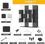 HOMIDEC Portable Wardrobe 20 Cube Closet with 3 Hanging Rails Black White view 5
