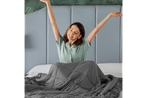 CYMULA Weighted Blanket for Adults (15lbs 60"x80" Queen Size) - Cooling Breathable Heavy Blankets for Summer Winter - Ultra Microfiber Soft Comfort Throw with Glass Beads - Gifts for Men/Women