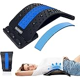 FAJAERNY Back Stretcher, 3 Level Adjustable Lumbar Back Cracker Board, Relief for Lumbar Area Pain, Scoliosis Aid, Spine, Herniated Disc, Lumbar Support Board, Extra NBR Pad & Silicone Pad (Blue)