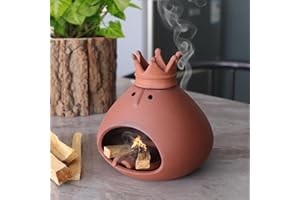 Terracotta Palo Santo Holder Incense Burner with Handcraft Small Ceramic Sage Burner Holder for Meditation Yoga Aromatherapy 