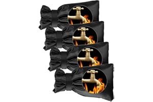 Wohohoho Outdoor Faucet Covers for Winter, 4 Packs Pro 10" H x 7" W Black Outside Faucet Cover Freeze Protection, Reusable Waterproof Insulated Spigot Cover, Thickened Garden Faucet Socks Hose Bibs