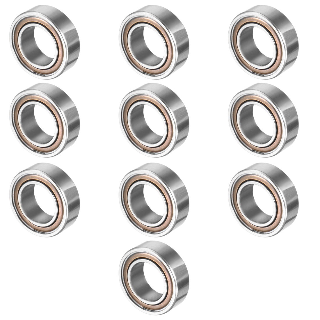 Sourcingmap 10pcs MR95ZZ 5mmx9mmx3mm Double Shielded Miniature Deep Groove Ball Bearing