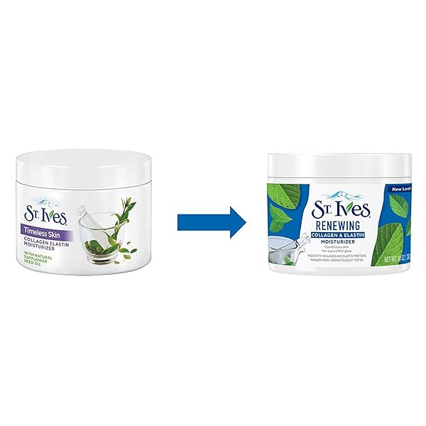 ST. IVES FACE MOISTURIZER CREAM, COLLAGEN AND ELASTIN, RENEWING FACIAL MOISTURIZER FOR WOMEN, PARABEN FREE, DERMATOLOGIST TESTED DAILY MOISTURIZING FOR DRY SKIN CRUELTY FREE, 10 OZ