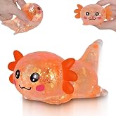 Puffwize Axolotl Squishy Toy, Cute Slow Rising Fidget Toy for Stress Relief, Soft Squeeze Sensory Toy for Kids and Adults, Handheld Stress Ball for Anxiety and Focus(Orange)