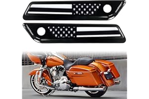 ALICATONG Flag Saddlebag Inserts American US Hard Saddle Bag Latch Cover Fits Harley Davidson Touring/Street Glides/Road Glides 2014 and Newer Exterior Accessories
