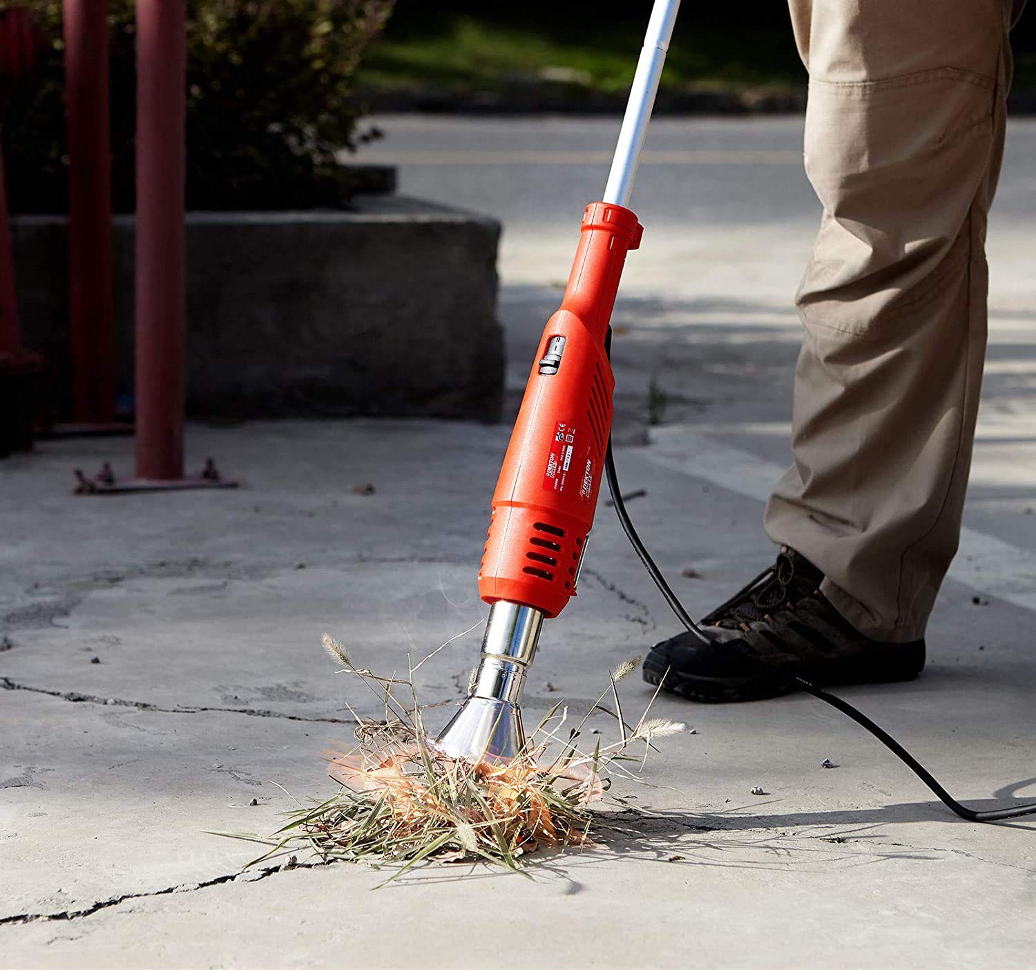 Dekton 2000W Electric Weed Burner Killer Wand with 4 Heads - Hot Air Blaster Torch 650°c No Gas Chemical Free/No Chemicals - 100% Safe