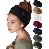 Ababalaya Unisex Satin Lined Open Turban Headband Sweatband | Head Wraps for Black Women Headwraps Large Hair Wraps for Locs and Braids