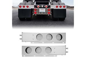 VEVOR Stainless Steel Mud Flap Hangers with Light Cutouts, 2-1/2" Bolt Spacing, Spring Loaded Mudflap Hangers for Semi Trucks