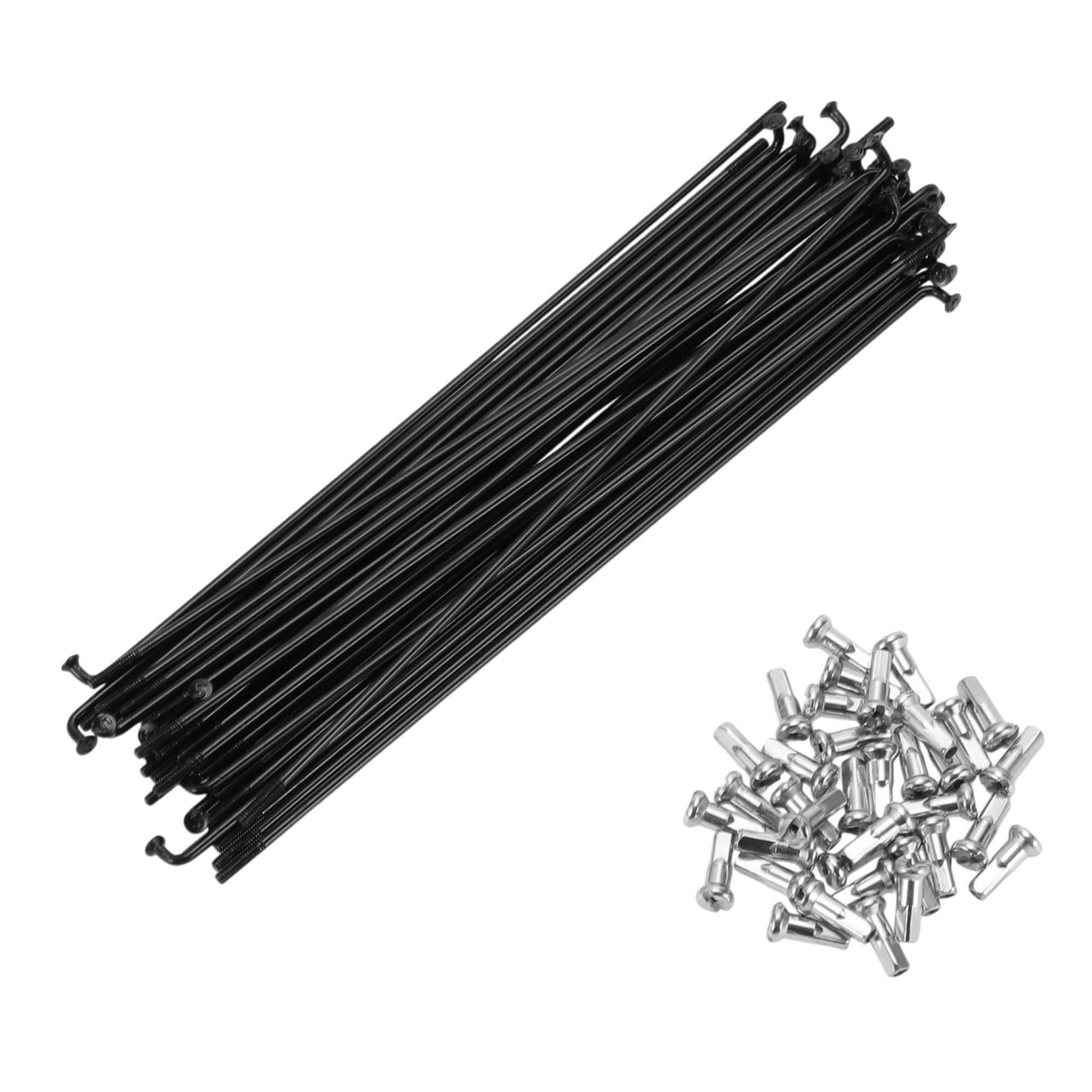 A ABSOPRO Bike Bicycle Spokes 14G 165MM Mountain Bike Spokes Steel Black 36Pcs