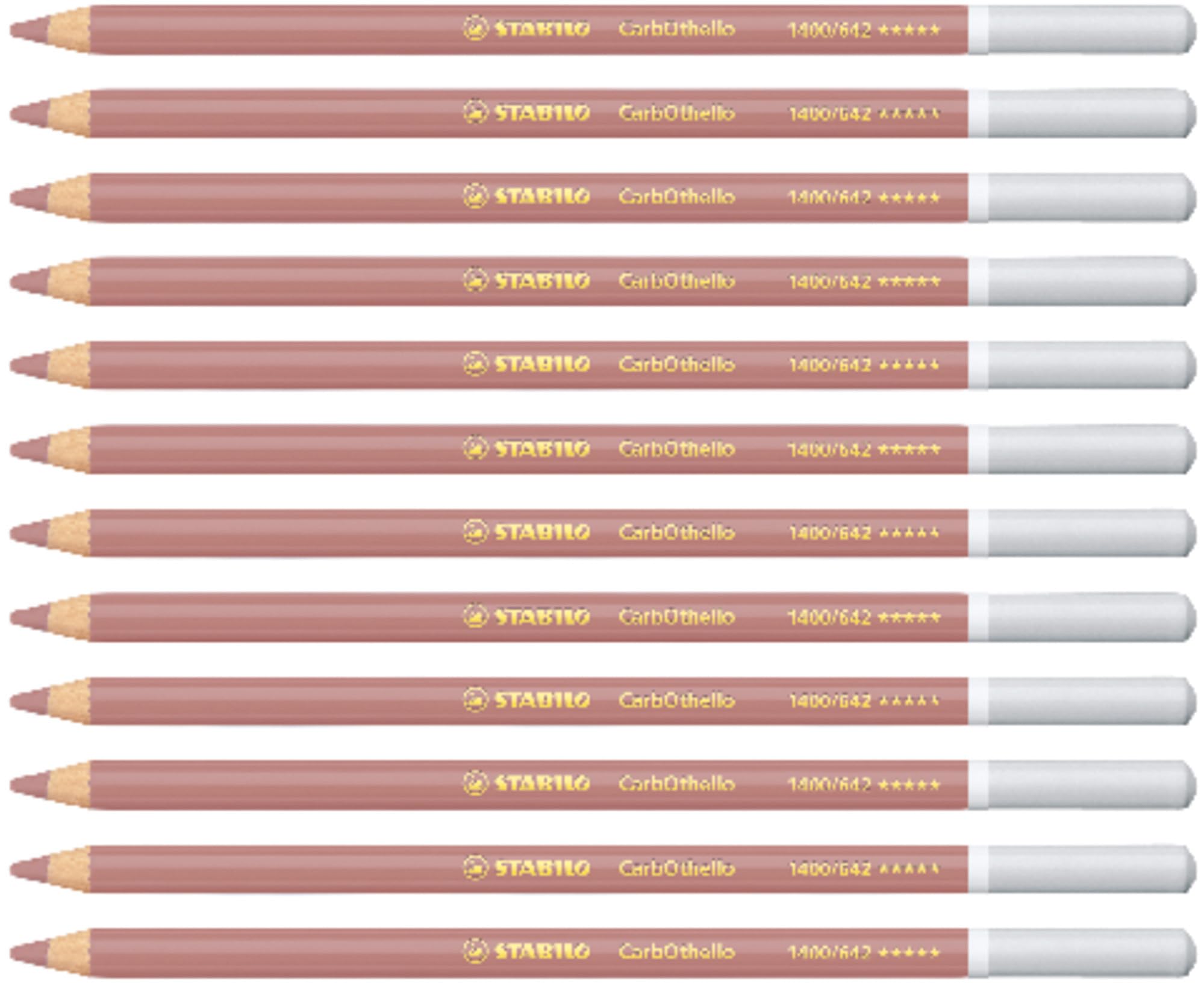 STABILO CarbOthello - Chalk-Pastel Pencil - Pack of 12 - Caput Mortuum Violet Light