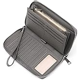 GOIACII Womens Wallet RFID Blocking Leather Zip Around Wallet Large Capacity Long Purse Credit Card Clutch Wristlet | RFID Blocking, Zip Around, Large Capacity, Long, Credit Card, Clutch