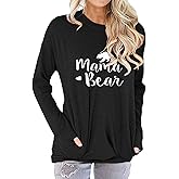 Nlife Mama Bear Mothers Day Shirt for Gifts Moms Graphic Tees with Sayings Womens Tshirts Tops