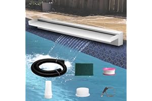 Weejian Pool Fountain Stainless Steel Pond Waterfall Spillway Kits for Indoor/Outdoor Decorative, 36 Inches Pool Water Feature for Garden Patio, Backyard Koi Pond Decor(No LED Light)