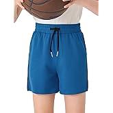 Haloumoning Boys Mesh Athletic Shorts Kids Quick Dry Side Slit Basketball Gym Shorts with Pockets 5-14 Years