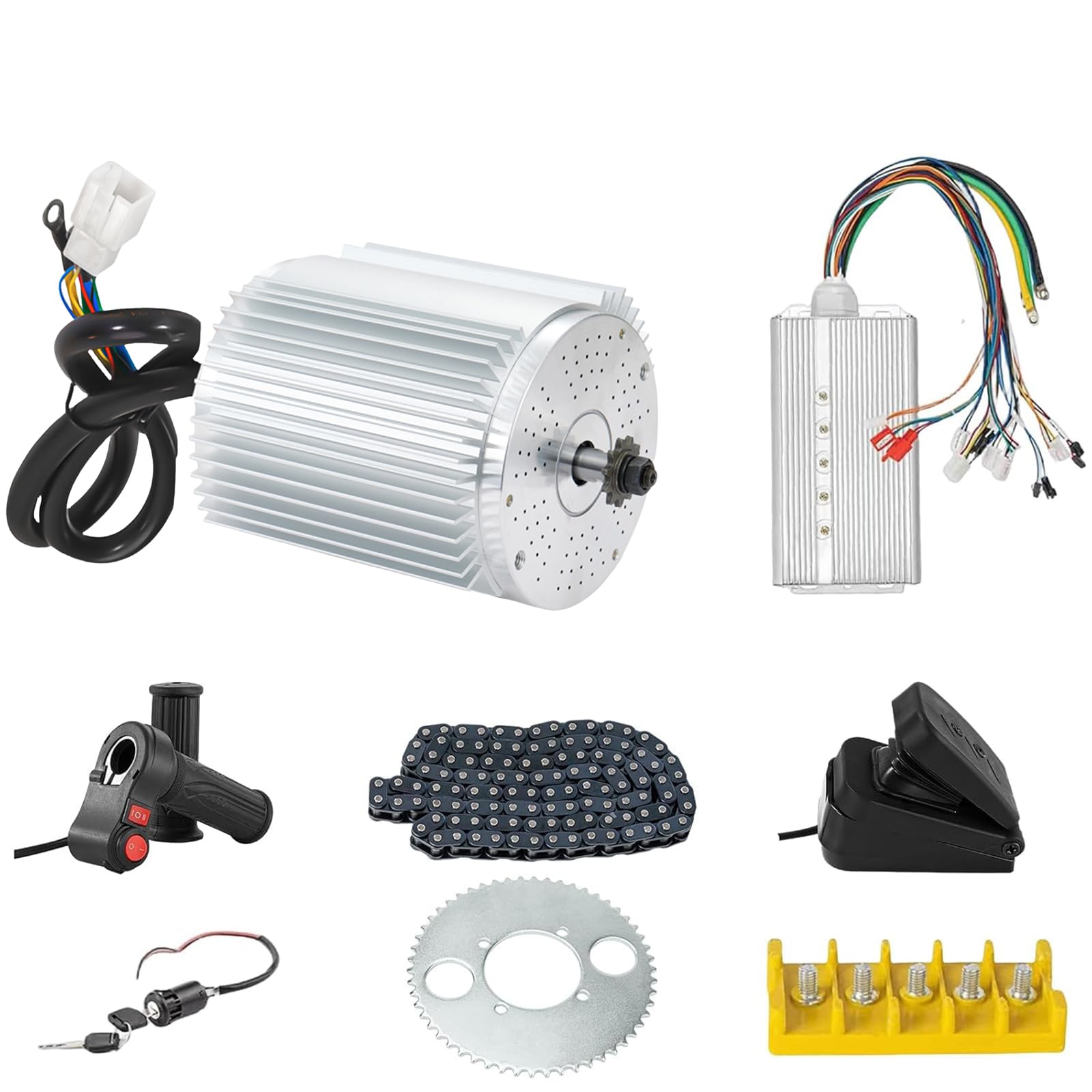 Photo 1 of Brushless DC Motor 3000W 72V Electric Motor High Power Brushless Controller 50A Scooter Motor Go Kart Electric Motor Kit