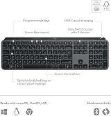 Logitech MX Keys S Graphite Wireless Keyboard Bluetooth Backlit Programmable view 7