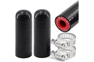 TUOLAUTHON 2Pcs High Temperature 4-Ply Reinforced Silicone Hose Cap ID 5/16 Inch(8mm) Hose End Plug for Turbo Bypass Valve/Throttle Body Water Port/Heater Core/Coolant Heater Bypass Vacuum Water Port