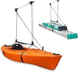 StoreYourBoard Garage Ceiling Pulley System 2 Pack Kayak Canoe Cargo Ladder view 1