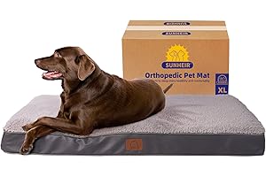 Sunheir Extra Large Dog Bed XL Orthopedic Dog Bed, Big Dog Bed with Removable Waterproof Cover and Machine Washable Dog Bed, Pet Bed Mat Egg-Crate Foam, XL(41"X27"X3"), Grey
