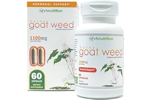 VH Nutrition EPIMEDIUM | Maximum Strength Horny Goat Weed Extract Supplement | 60 Capsules | 1100mg Per Serving