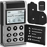 KingPavonini 4-IN-1 TENS Unit Muscle Stimulator, DIY & TENS & EMS & MASS, Dual-Channel 40 Intensities TENS Machine, Muscle Stimulator for Pain Relief Therapy Sciatica Back Pain, 12 Pads (Model: B2501)