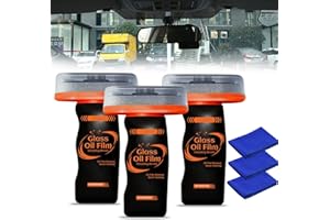 3PC Glass Oil Film Remover for Car,100ml Roll-On Glass Compound with Cleaning Board, Removes Oil Film & Smudges,Automotive Oi