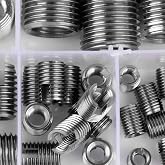 50Pcs Stainless Steel Inner Thread Self Tapping Thread Inserts Set, Reinforce Repair Tool with Storage Case, M3/M4/M5/M6/M8/M10