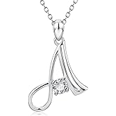 YFN Initial Necklace Sterling Silver Letters 26 Alphabet Pendant Necklace Jewelry