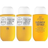 Sol de Janeiro Ultimate Shower Bundle | Travel Size Mini Brazilian Play Moisturizing Shower Cream Gel Body Wash + Brazilian Joia Damage Repairing Shampoo and Conditioner Set | Amazon Exclusive