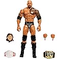 Mattel WWE Elite Collection WrestleMania Action Figure Set, The Rock Collectible with Accessory & Nicholas Build-A-Figure Parts