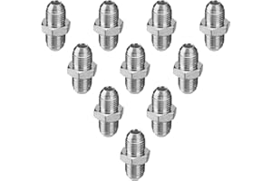 Racewill 10 Pack Hydraulic Hose Adapter Fittings: 3/8" JIC Male x 3/8" JIC Male, Straight Tube Hydraulic Connectors with Protection Cover