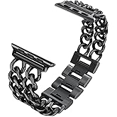 Secbolt Bands Compatible with Apple Watch 38mm 40mm 41mm 42mm 44mm 45mm 46mm 49mm iWatch SE Series 11 10 9 8 7 6 5 4 3 2 1 Stainless Steel Chain Links Replacement Strap