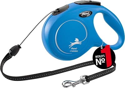Classic M Hunde Roll-Leine, 8m Seil, blau