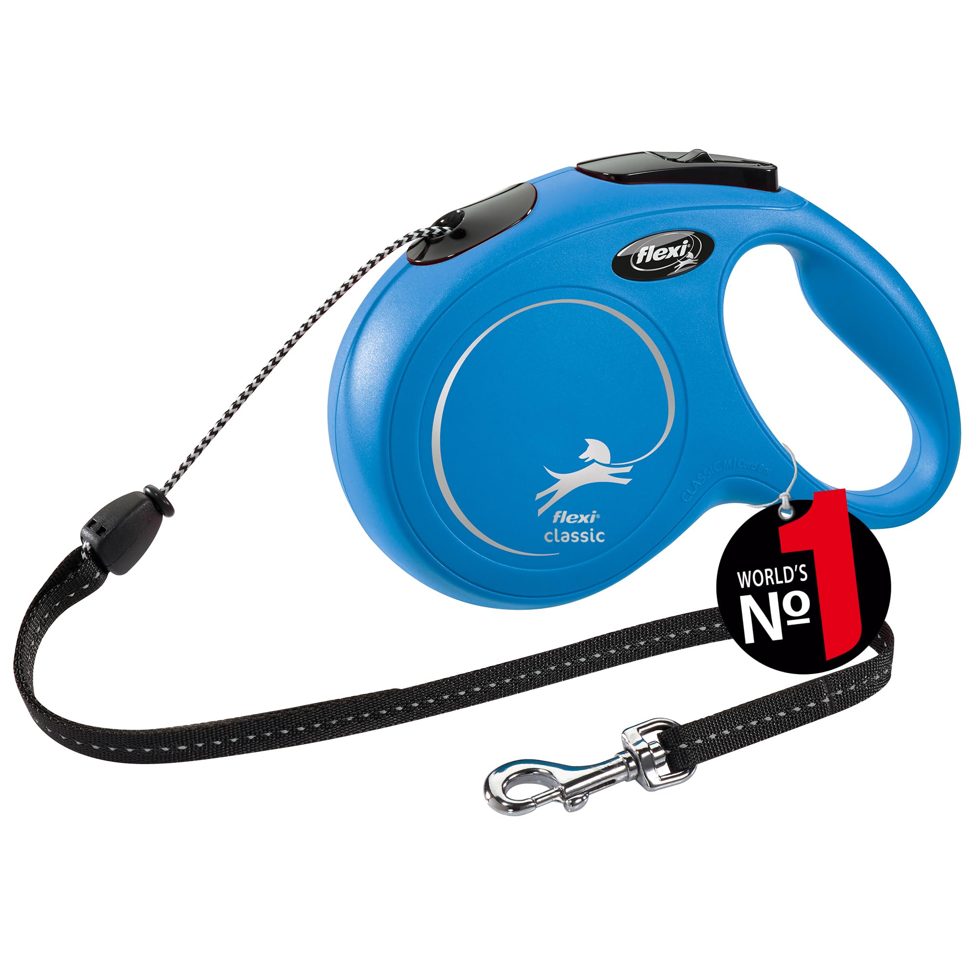 flexi New Classic Cord Retractable Lead Blue Medium 8m 20kg — image 1