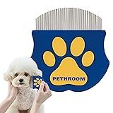 PETHROOM Professional Eye Comb for Pets | Stainless Steel Tear Stain Remover for Cats & Dogs | Gentle Round-Head Grooming Tool | Compact & Portable for Eye Gunk Removal