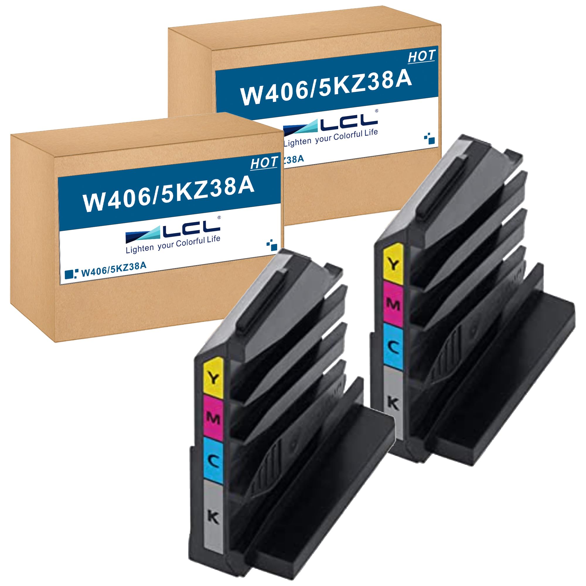 LCL Compatible 5KZ38A Laser Toner Collection Unit to Replace HP Color Laser 150A 150nw MFP 178nw MFP 178nwg MFP 179fnw MFP 179fwg 150Series MFP170Series MFP179fng (2Black)
