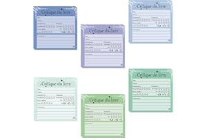 6 Set French Book Review Sticky Notes 2.95 x 2.95 inch Back to School Mini Colorful Funny Office Notepads 300 Pag Spanish Rea