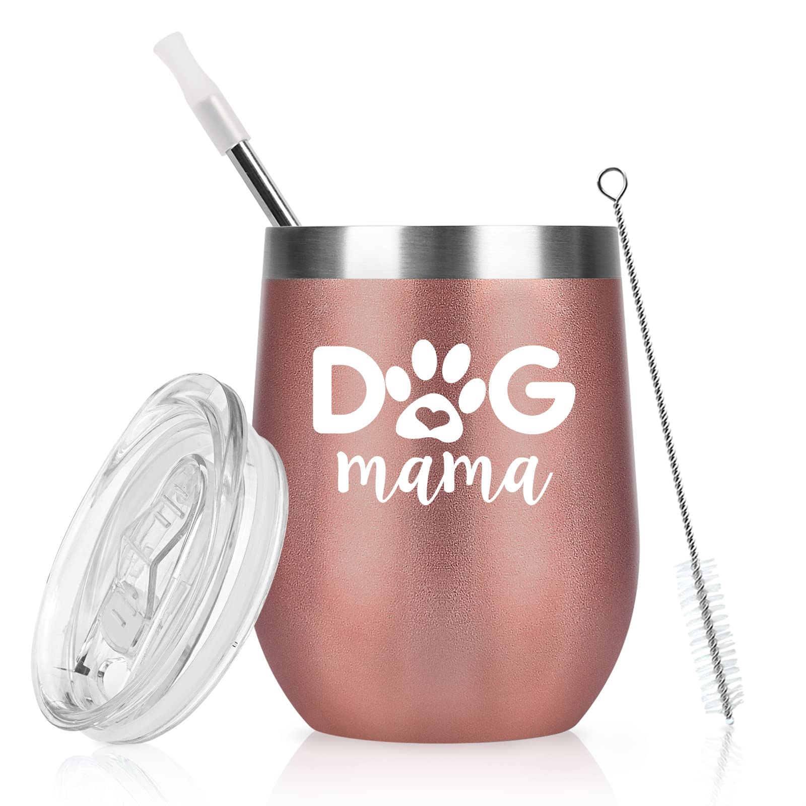 Livole Mothers Day Gifts for Women, Her, Mom, Friends, Colleagues, Mum Gifts for Christmas, Birthday, Doggy Lovers Gift for Women, Dog Mum Mama, Mug 12oz Travel Coffee Cup, Vacuum Wine Tumbler