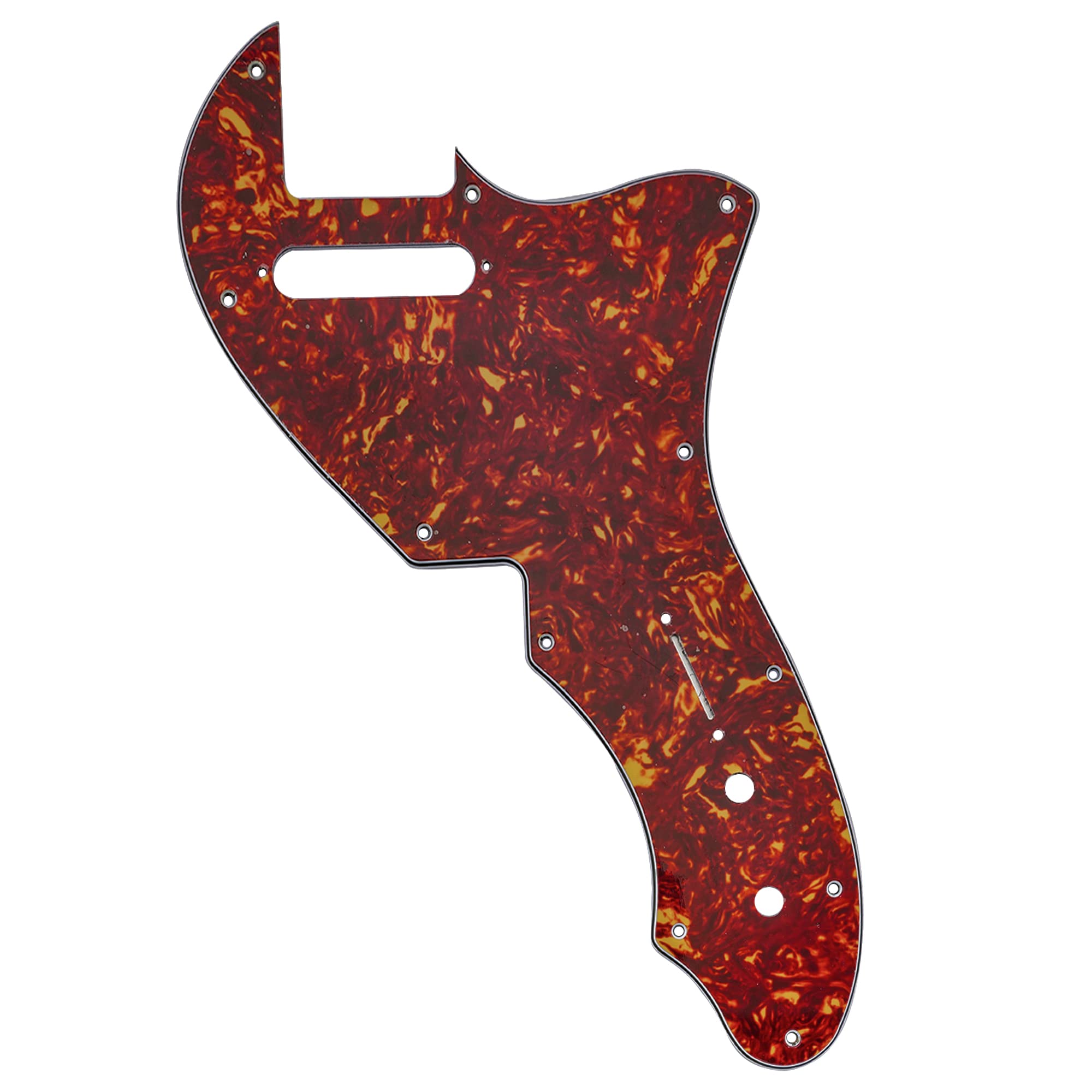 Musiclily Pro 11 Holes Guitar Pickguard For USA Fender 69 Tele Thinline Style Electric Guitar, 4ply Vintage Tortoise