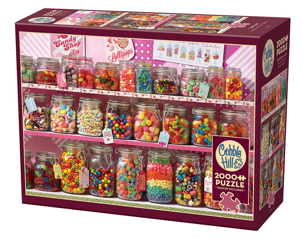 Cobble Hill 2000 Piece Puzzle - Candy Store - Sample Poster Included, 39.25" x 26.625"