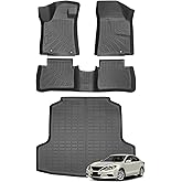 Floor Mats Cargo Liner for Nissan Altima 2013 2014 2015 2016 2017 2018, for Nissan Altima Base S SL SV SR TPE Rubber Floor Mats, All Weather Waterproof Anti-Slip Protector Liner, Front & 2nd Row Mat