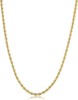 10k Yellow Gold Rope Chain Necklace 