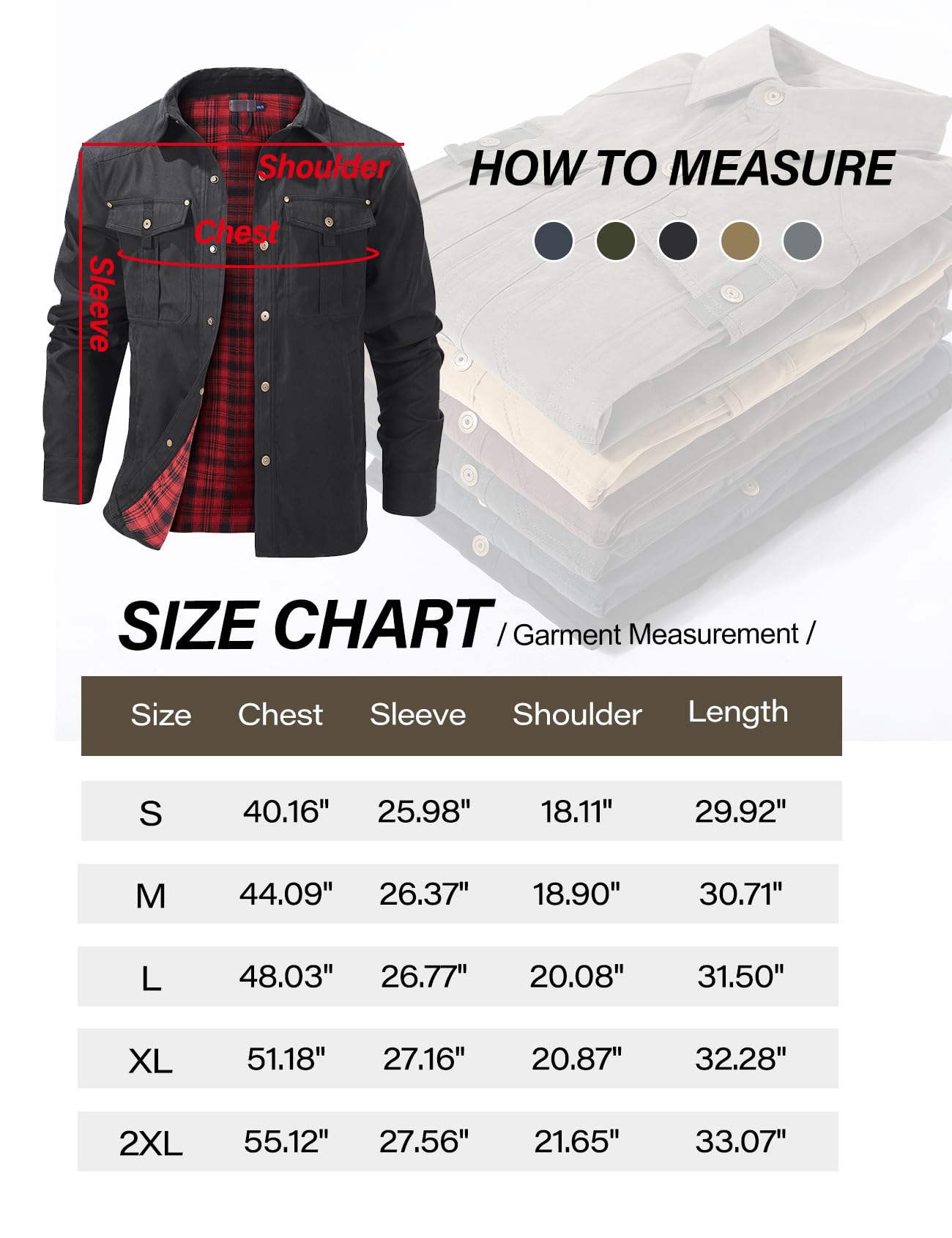 Flygo Mens Flannel Lined Shirt Jacket Lightweight Snap Button Western Jacket Rugged Outdoor Cowboy Shirts Jackets